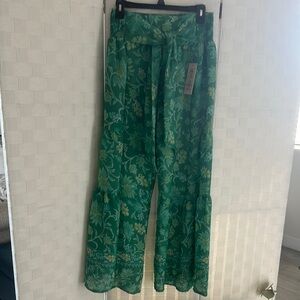 Vibrant Green Floral Pants